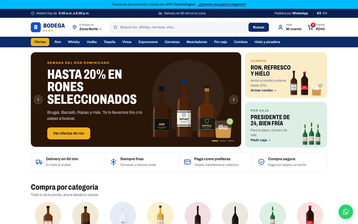 Demostración de tienda en línea